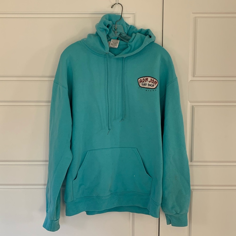 teal ron jon sweatshirt